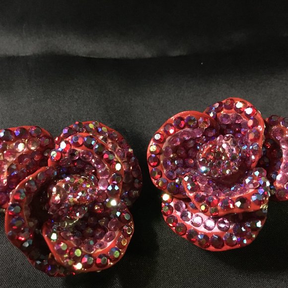 Richard Kerr Crystal Roses Earrings - Picture 2 of 6